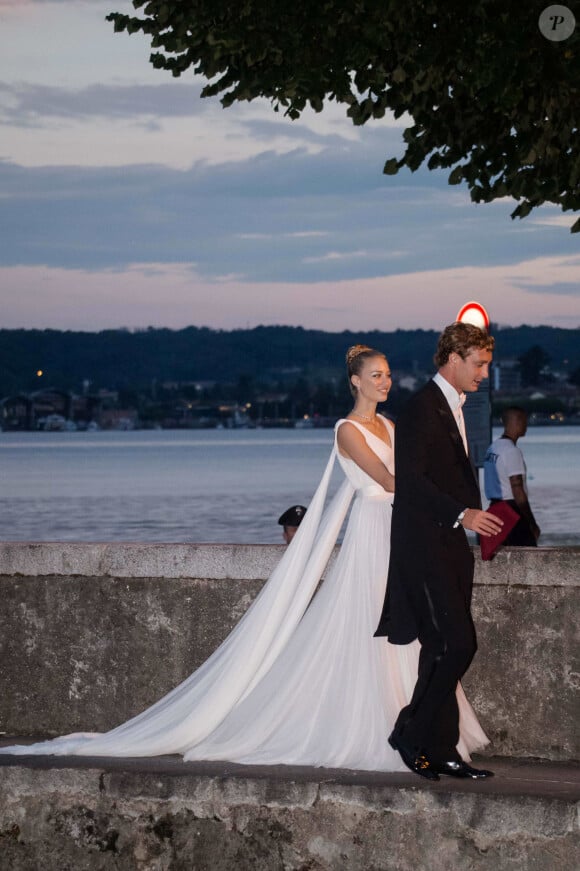 Pierre Casiraghi et sa femme Beatrice Borromeo - Arrivées pour la soirée de mariage de Pierre Casiraghi et Beatrice Borromeo au château Rocca Angera (château appartenant à la famille Borromeo) à Angera sur les Iles Borromées, sur le Lac Majeur, le 1er août 2015.