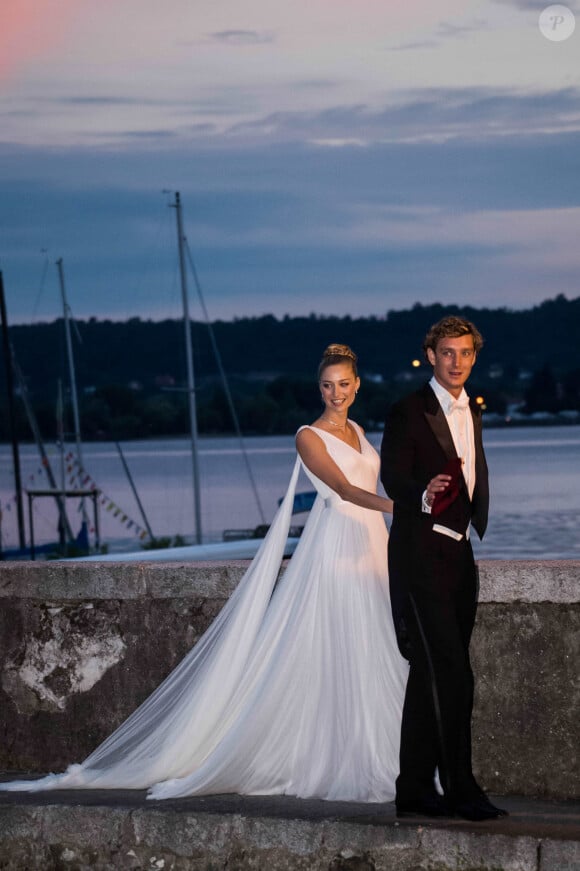 Pierre Casiraghi et sa femme Beatrice Borromeo - Arrivées pour la soirée de mariage de Pierre Casiraghi et Beatrice Borromeo au château Rocca Angera (château appartenant à la famille Borromeo) à Angera sur les Iles Borromées, sur le Lac Majeur, le 1er août 2015.