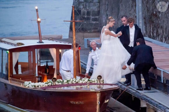 Pierre Casiraghi et sa femme Beatrice Borromeo - Arrivées pour la soirée de mariage de Pierre Casiraghi et Beatrice Borromeo au château Rocca Angera (château appartenant à la famille Borromeo) à Angera sur les Iles Borromées, sur le Lac Majeur, le 1er août 2015.