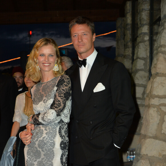Eva Herzigova et son mari Gregorio Marsiaj - Arrivées pour la soirée de mariage de Pierre Casiraghi et Beatrice Borromeo au château Rocca Angera (château appartenant à la famille Borromeo) à Angera sur les Iles Borromées, sur le Lac Majeur, le 1er août 2015.