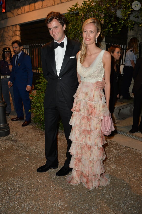 Le prince Amedeo de Belgique et sa femme Elisabetta Rosboch von Wolkenstein - Arrivées pour la soirée de mariage de Pierre Casiraghi et Beatrice Borromeo au château Rocca Angera (château appartenant à la famille Borromeo) à Angera sur les Iles Borromées, sur le Lac Majeur, le 1er août 2015.