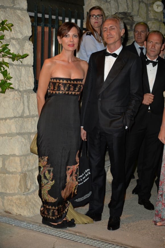 Marco Travaglio - Arrivées pour la soirée de mariage de Pierre Casiraghi et Beatrice Borromeo au château Rocca Angera (château appartenant à la famille Borromeo) à Angera sur les Iles Borromées, sur le Lac Majeur, le 1er août 2015.