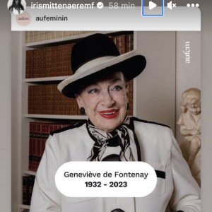 Iris Mittenaere rend hommage à Geneviève de Fontenay après l'annonce de sa mort. Instagram