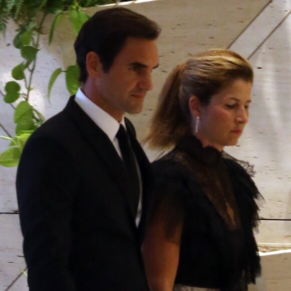 Roger Federer et sa femme Mirka arrivent à la soirée Hopman Cup New Years Eve Ball au Crown Towers à Perth, Australie le 31 décembre 2018.
