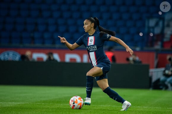 Sakina Karchaoui (PSG) - Match de D1 Arkema "PSG - OL" au stade Georges Lefèvre, le 21 mai 2023.