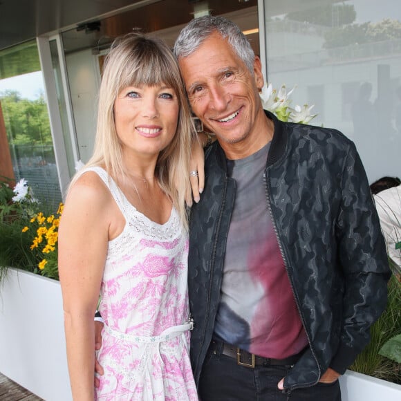 Exclusif - Nagui et sa femme Mélanie Page - Célébrités au Déjeuner France TV lors des Internationaux de France de Tennis de Roland Garros 2023 - Jour 15 à Paris le 11 Juin 2023. © Bertrand Rindoff / Bestimage 