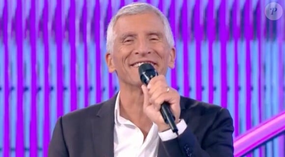 Nagui sur le plateau de "N'oubliez pas les paroles" ce mercredi 9 août 2023.