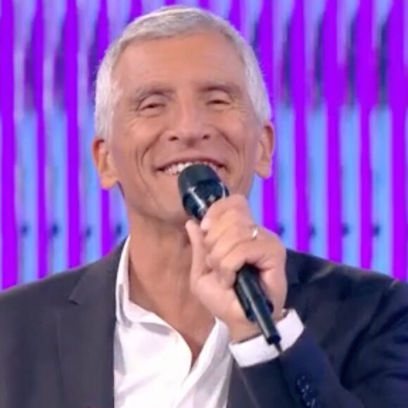 Nagui sur le plateau de "N'oubliez pas les paroles" ce mercredi 9 août 2023.