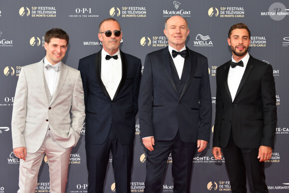 Grant Lawrens, Serge Dupire, Pierre Martot et Marwan Berreni durant la soirée d'ouverture du 59ème Festival de Télévision de Monte Carlo à Monaco le 14 juin 2919.© Bruno Bebert / Bestimage 