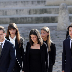 L'hommage avait eu lieu aux Invalides en présence de toute la famille Belmondo.
Stella Belmondo, Victor Belmondo, Giacomo Belmondo, Alessandro Belmondo, Annabelle Belmondo et guest lors de la cérémonie d'hommage national à Jean-Paul Belmondo à l'Hôtel des Invalides à Paris, France, le 9 septembre 2021. © Dominique Jacovides/Bestimage 