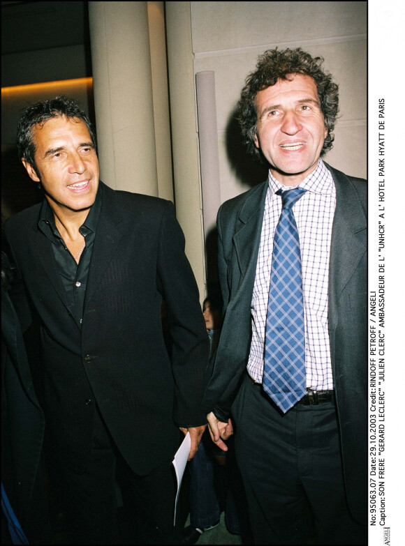 Gérard Leclerc et Julien Clerc à l'hôtel Park Hyatt de Paris.