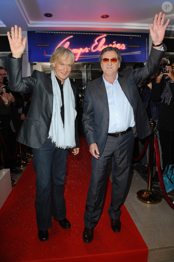 Dave et Daniel Auteuil - Enregistrement de l'émission "Champs ELysées" au studio Gabriel. © Guillaume Gaffiot /Bestimage