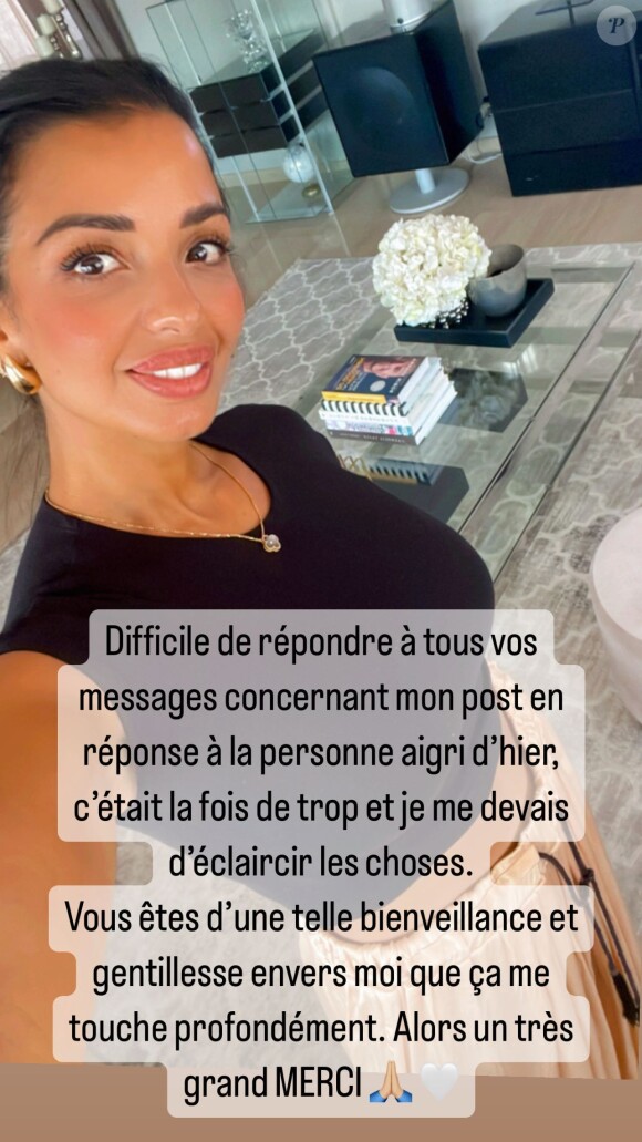 "C'était la fois de trop et je me devais d'éclaircir les choses", déclare-t-elle ce 23 août pour expliquer son coup de sang
Message d'Hayet Abidal sur Instagram
