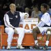 Guy Forget et Gaël Monfils lors du premier match de Coupe Davis à Toulon face à l'Allemagne le 5 mars 2010