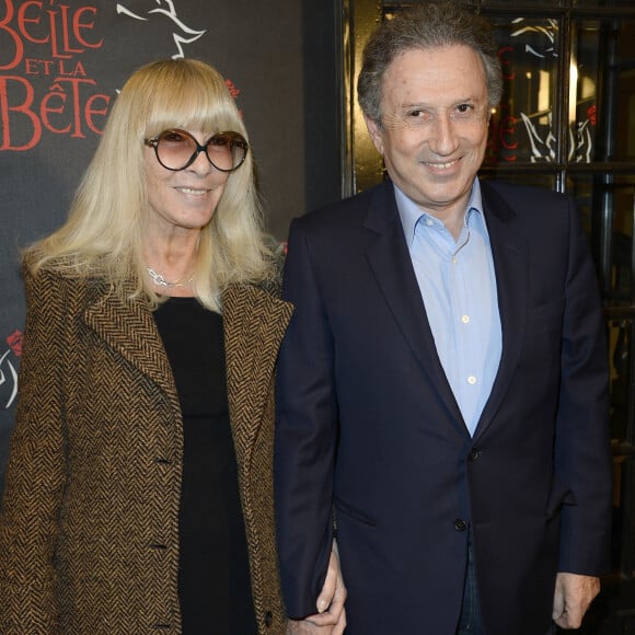 Dany Saval et son mari Michel Drucker - Première de la comédie musicale "La Belle et la Bête" avec Vincent Niclo dans le rôle de la Bête au théâtre Mogador à Paris le 20 mars 2014.