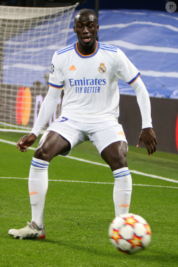 Ferland Mendy - Match de Ligue Des Champions (LDC) "Real Madrid - Inter Milan (0-0)" au Stade Santiago-Bernabéu, le 8 décembre 2021.