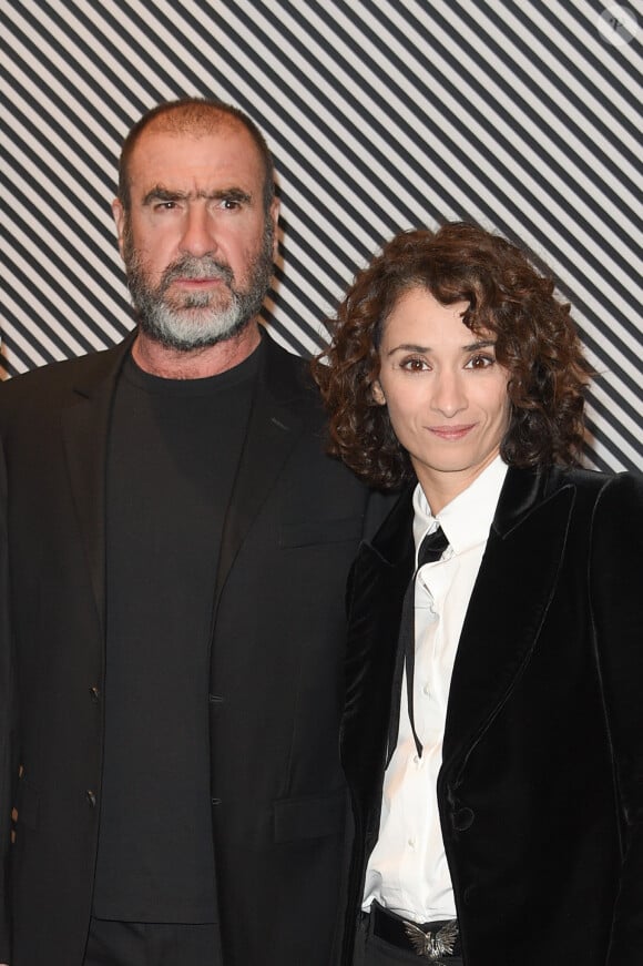 Eric Cantona avec sa femme Rachida Brakni - Dîner de gala annuel de la société des amis du Centre Pompidou "Black & White" au centre national d'art et de culture Georges-Pompidou à Paris, France, le 10 avril 2018. © Coadic Guirec/Bestimage 