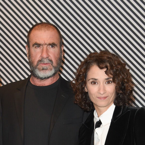 Eric Cantona avec sa femme Rachida Brakni - Dîner de gala annuel de la société des amis du Centre Pompidou "Black & White" au centre national d'art et de culture Georges-Pompidou à Paris, France, le 10 avril 2018. © Coadic Guirec/Bestimage 