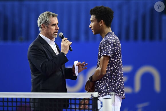 Felix Auger Aliassime (Can) et Marc Maury lors de l'Open de tennis Sud de France à Montpellier, France, le 4 février 2020. © Jean-Baptiste Autissier/Panoramic/Bestimage 