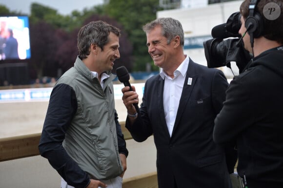 Marc Maury et Guillaume Canet - Remise du Prix Eiffel avec Johnny et Laeticia Hallyday - Record du saut en hauteur de la ville de Paris / EOS - Longines Paris Eiffel Jumping à la plaine de Jeux de Bagatelle à Paris le 1er juillet 2016. © Olivier Borde / Veeren / Bestimage