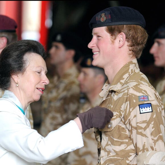 Plus globalement, c'est un réseau d'aide qui lui a manqué.
La princesse Anne - Le prince Harry avec l'armée britannique, remise de médailles à son retour d'Afghanistan.