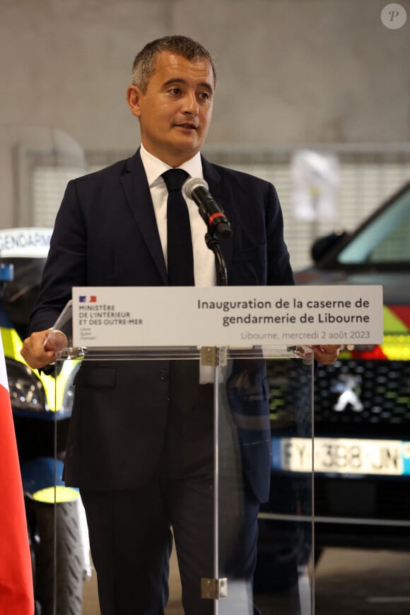 Il pourrait avoir des ambitions présidentielles pour 2027
Gérald Darmanin, ministre de l'Intérieur et des Outre-Mer, inaugure la Gendarmerie de Libourne en Gironde, le 2 Août 2023. © Jean-Marc Lhomer/Bestimage