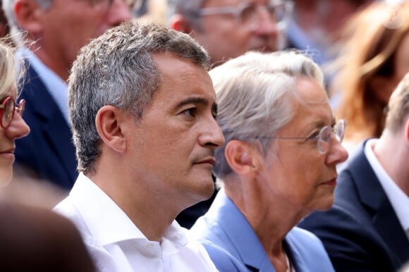 Gérald Darmanin, ministre de l’Intérieur et Elisabeth Borne, Première Ministre - Gérald Darmanin fait sa rentrée politique à Tourcoing en présence de nombreux ministres et élus le 27 août 2023. © Dominique Jacovides / Bestimage  