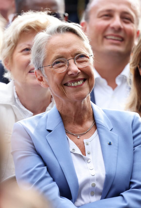 Elisabeth Borne, Première Ministre - Gérald Darmanin fait sa rentrée politique à Tourcoing en présence de nombreux ministres et élus le 27 août 2023. © Dominique Jacovides / Bestimage  