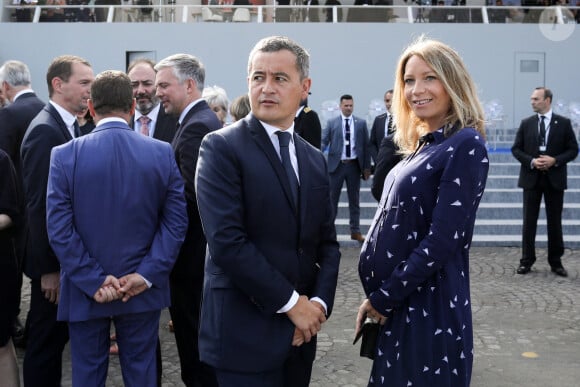 Naissance - Gérald Darmanin est papa pour la deuxième fois d'un petit garçon prénommé Alec - Gérald Darmanin, Ministre de l'intérieur et sa femme Rose-Marie Devillers (enceinte) - Le président français assiste au défilé du 14 juillet 2022, place de la Concorde, Paris, © Stéphane Lemouton / Bestimage  Illustration of the military parade of the 14th of July, french national day, in presence of the president of the french republic, on the place de la Concorde. For theme share the flame, in reference to the resistance and the Olympic flame. Ukraine and Eastern European countries are honored. France, Paris, 2022-07-14. 