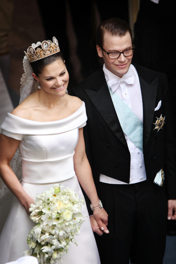 La princesse Victoria et le prince Daniel de Suède lors de leur mariage le 19 juin 2010. Photo. Gustav Mårtensson