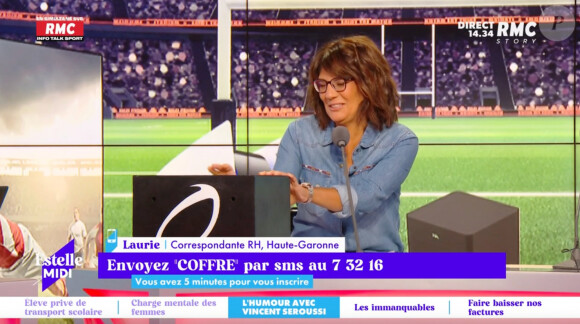 Estelle Denis sur le plateau d'"Estelle Midi" sur RMC.