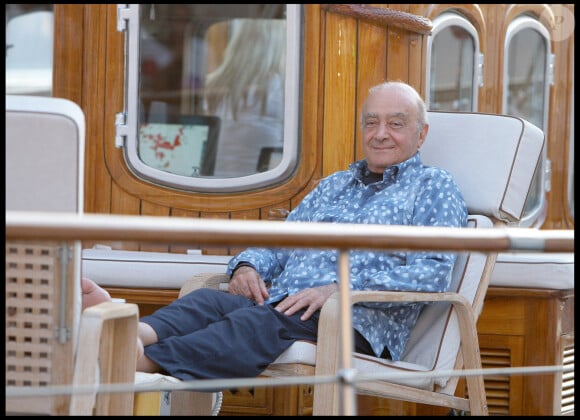 Mohammed Al-Fayed sur son yacht Le Sakara à Saint-Tropez.