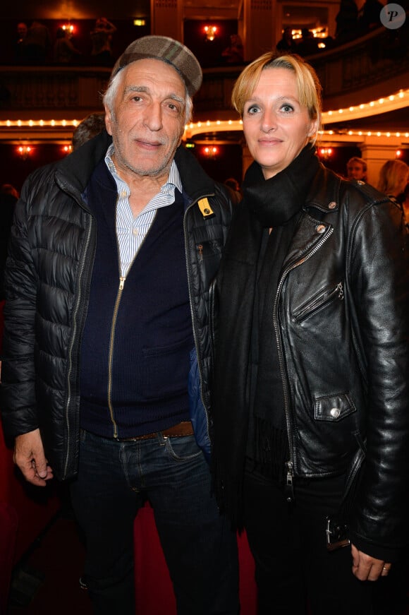 Exclusif - Gérard Darmon et sa femme Christine - Générale de la pièce "L'heureux élu", une comédie de Eric Assous au Théâtre de la Madeleine à Paris, le 24 octobre 2016.