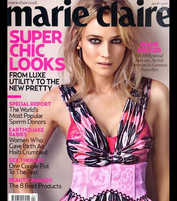 Diane Kruger en couverture du Marie Claire anglais