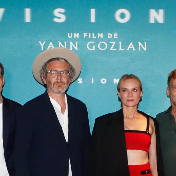 Yann Gozlan (réalisateur), Marta Nieto, Diane Kruger, Matthieu Kassovitz - Avant-première du film "Visions" au cinéma Pathé Wepler à Paris, France, le 29 août 2023. © Christophe Clovis / Bestimage 