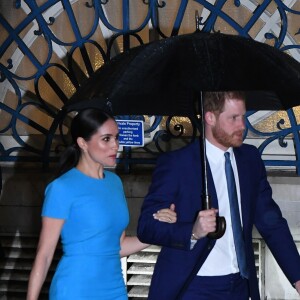 Le prince Harry, duc de Sussex, et Meghan Markle, duchesse de Sussex arrivent à la cérémonie des Endeavour Fund Awards au Mansion House à Londres, Royaume Uni, le 5 mars 2020. 