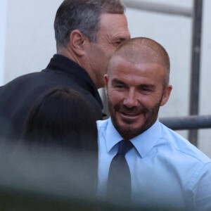 David Beckham et Lionel Messi quittent leur hôtel avant le match qui opposera l'Inter Miami au Los Angeles FC.