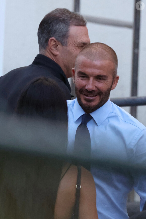 David Beckham et Lionel Messi quittent leur hôtel avant le match qui opposera l'Inter Miami au Los Angeles FC.
