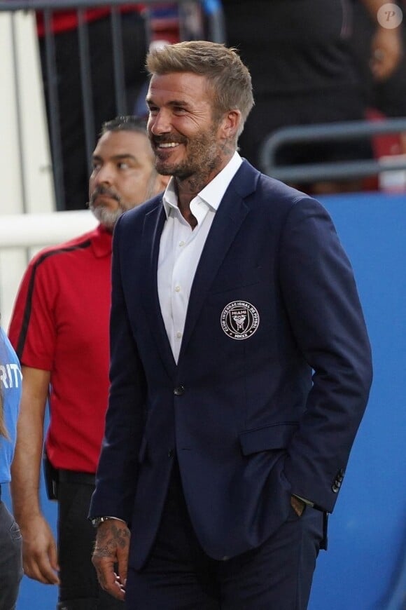 David Beckham, président du club de l'Inter Miami - L.Messi permet au club de l'Inter Miami de remporter la victoire face à Dallas (4-4, 5-3 t.a.b.) lors de la Leagues Cup, le 6 août 2023 à Frisco, se qualifiant ainsi pour les quarts de finale. 