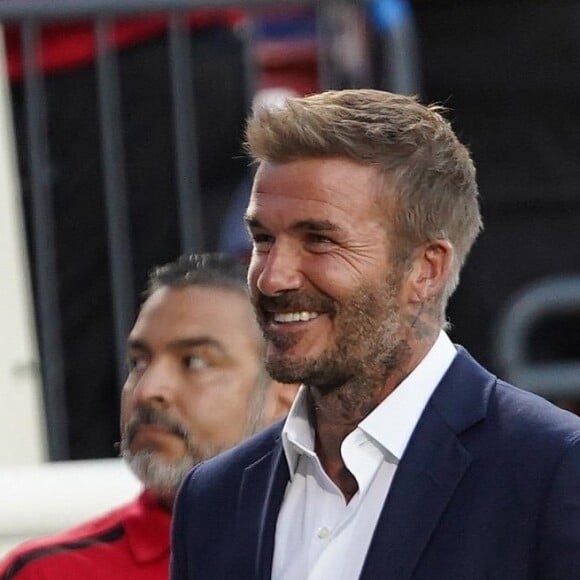 David Beckham, président du club de l'Inter Miami - L.Messi permet au club de l'Inter Miami de remporter la victoire face à Dallas (4-4, 5-3 t.a.b.) lors de la Leagues Cup, le 6 août 2023 à Frisco, se qualifiant ainsi pour les quarts de finale. 