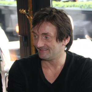 Exclusif - PPierre Palmade et Muriel Robin lors du déjeuner d'anniversaire de Pierre Palmade au restaurant Le Fouquet's à Paris, le 30 mars 2015. Pierre Palmade a eu 47 ans le 23 mars dernier.