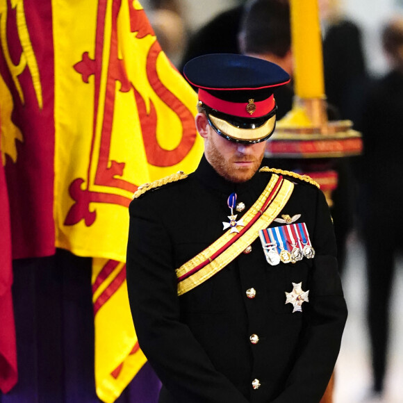 Le prince Harry, duc de Sussex - Veillée des petits-enfants de la reine Elizabeth II au Westminster Hall à Londres, Royaume Uni, le 17 septembre 2022. 