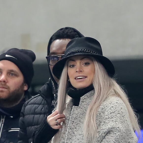 Mélanie Da Cruz (Enceinte, ex-compagne du footballeur Anthony Martial) dans les tribunes du Stade de France lors du match de football amical France - Colombie à Saint-Denis le 23 mars 2018. © Cyril Moreau/Bestimage