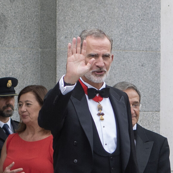 Le roi Felipe VI d'Espagne arrive à l'ouverture de l'année judiciaire 2023/2024, dans la salle plénière de la Cour suprême à Madrid, le 7 septembre 2023.