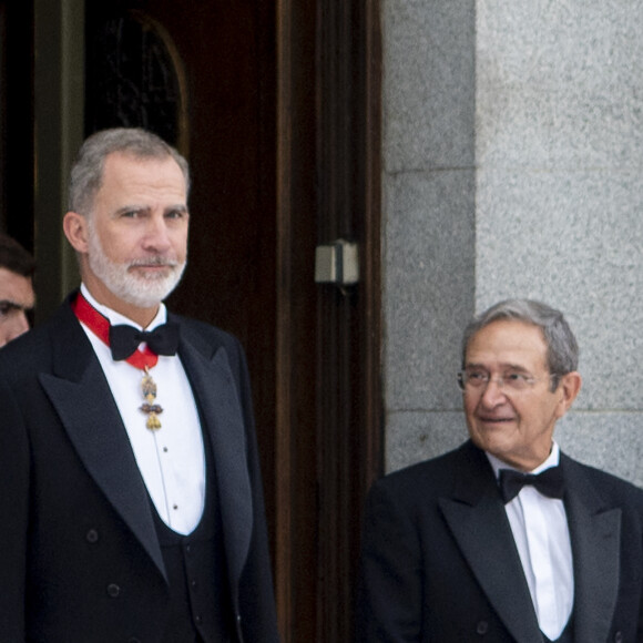 Le roi Felipe VI d'Espagne arrive à l'ouverture de l'année judiciaire 2023/2024, dans la salle plénière de la Cour suprême à Madrid, le 7 septembre 2023.