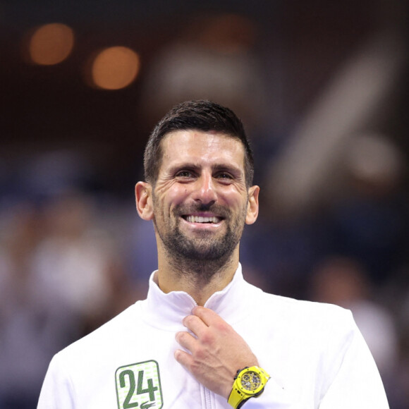 Novak Djokovic bat Daniil Medvedev - Les célébrités dans les tribunes du tournoi de l'US Open Flushing Meadows à New York, le 10 septembre 2023.