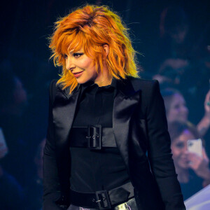 Mylène Farmer lors du dernier défilé de mode Haute-Couture printemps-été 2020 "Jean-Paul Gaultier" au théâtre du Châtelet à Paris, France, le 22 janvier 2020. Communiqué de presse envoyé vendredi 17 janvier par la maison Jean Paul Gaultier signé du couturier lui-même, il précisait : "Le 22 janvier 2020, je fêterai mes 50 ans de carrière dans la mode avec un grand défilé-show Haute Couture, au Théâtre du Chatelet. Ce sera aussi mon dernier défilé". © Veeren-Clovis/Bestimage 