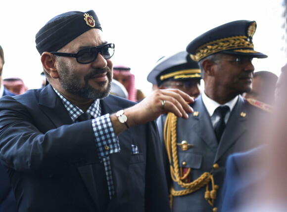 Le roi Mohammed VI du Maroc arrive pour l'inauguration de la ligne à grande vitesse Tanger-Casablanca à la gare de Tanger-Ville à Tanger, Maroc, le 15 novembre 2018. © Marwane Sobai/Bestimage 