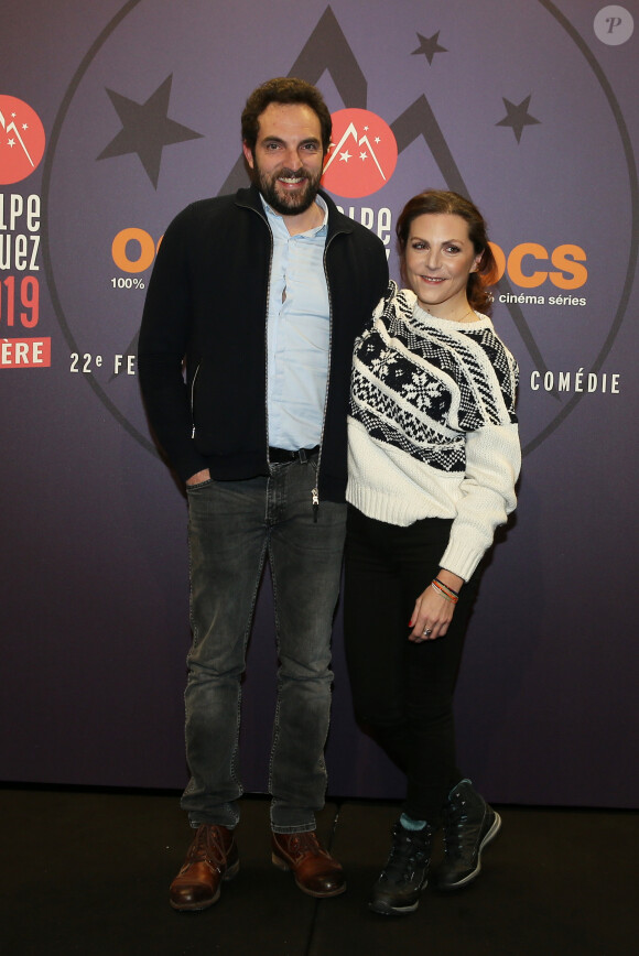 David Mora, Anne-Elisabeth Blateau - Photocall de la soirée d'ouverture du 22ème Festival International du Film de Comédie de l'Alpe d'Huez, le 15 janvier 2019. © Dominique Jacovides/Bestimage 