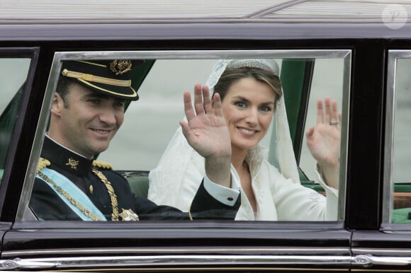Mariage du prince Felipe d'Espagne et Letizia Ortiz à Madrid. Le 22 mai 2004 